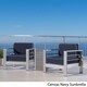 Cape Coral Outdoor Chat Set with C-Shaped Table by Christopher Knight Home - Thumbnail 24