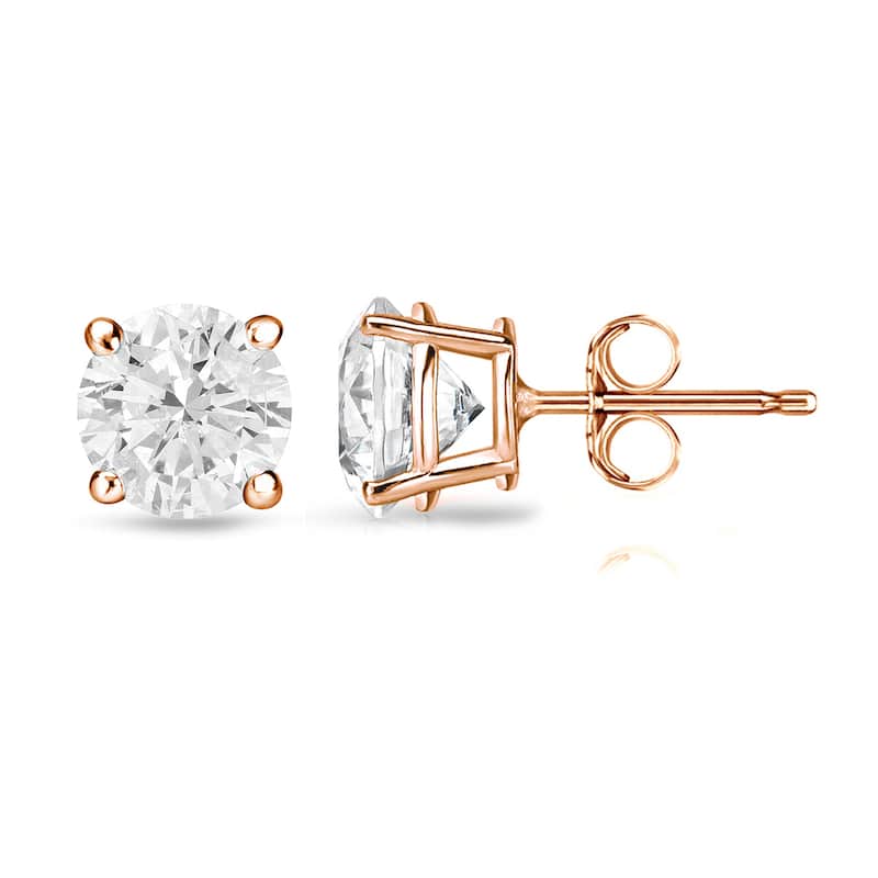 Auriya 1 1/4ctw Clarity-enhanced Round Diamond Stud Earrings 14k Gold (I1-I2)