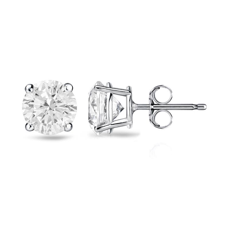 Auriya 1 1/4ctw Clarity-enhanced Round Diamond Stud Earrings 14k Gold (I1-I2)
