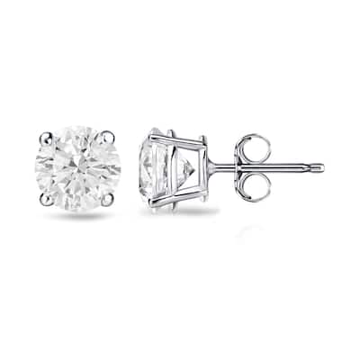 Auriya 1 1/4ctw Clarity-enhanced Round Diamond Stud Earrings 14k Gold (I1-I2)