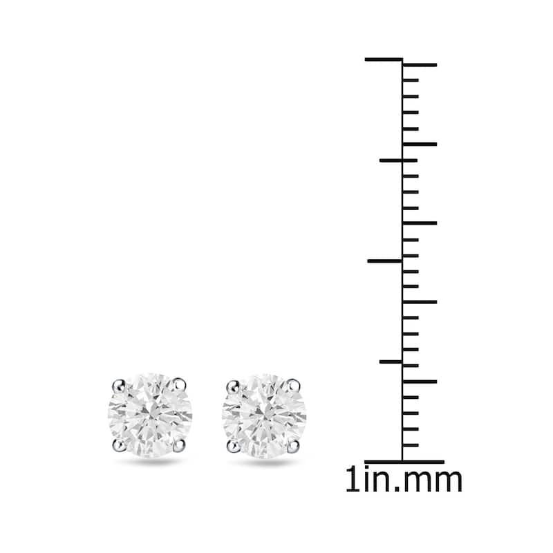 Auriya 1 1/4ctw Clarity-enhanced Round Diamond Stud Earrings 14k Gold (I1-I2)