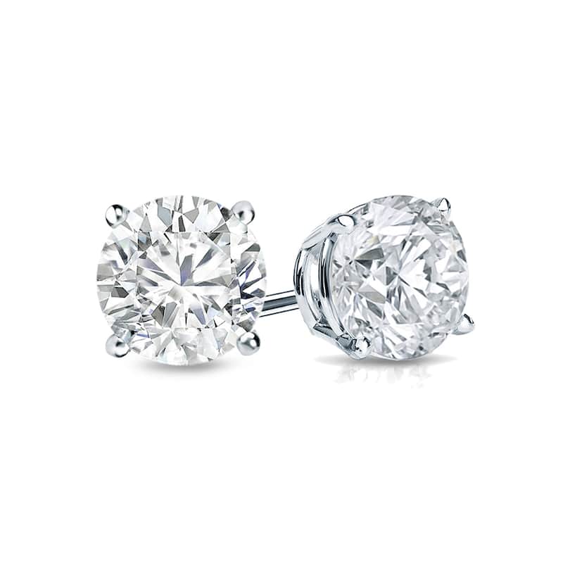 14k Gold Round 1 1/4ct TW Clarity Enhanced Diamond Stud Earrings (G-H, I2-I3)