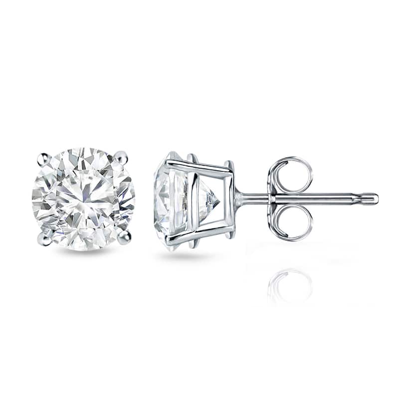 14k Gold Round 1 1/4ct TW Clarity Enhanced Diamond Stud Earrings (G-H, I2-I3)