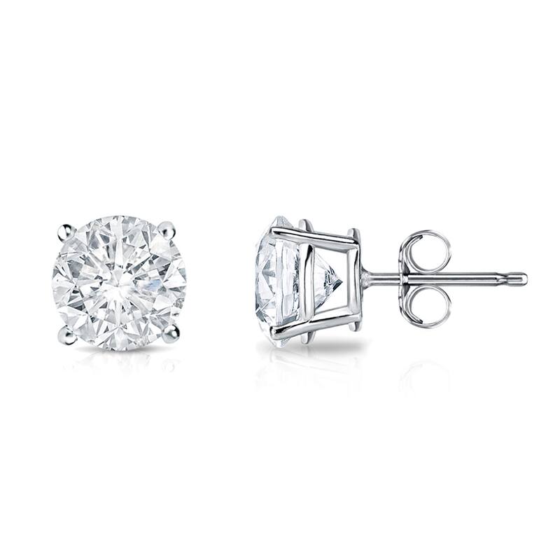 Auriya 1 1/4ctw Clarity-enhanced Round Diamond Stud Earrings 14k Gold (I2-I3)