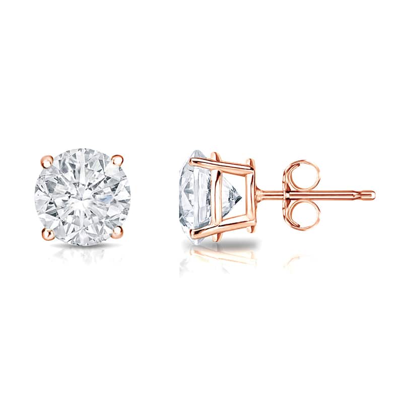 Auriya 1 1/4ctw Clarity-enhanced Round Diamond Stud Earrings 14k Gold (I2-I3)