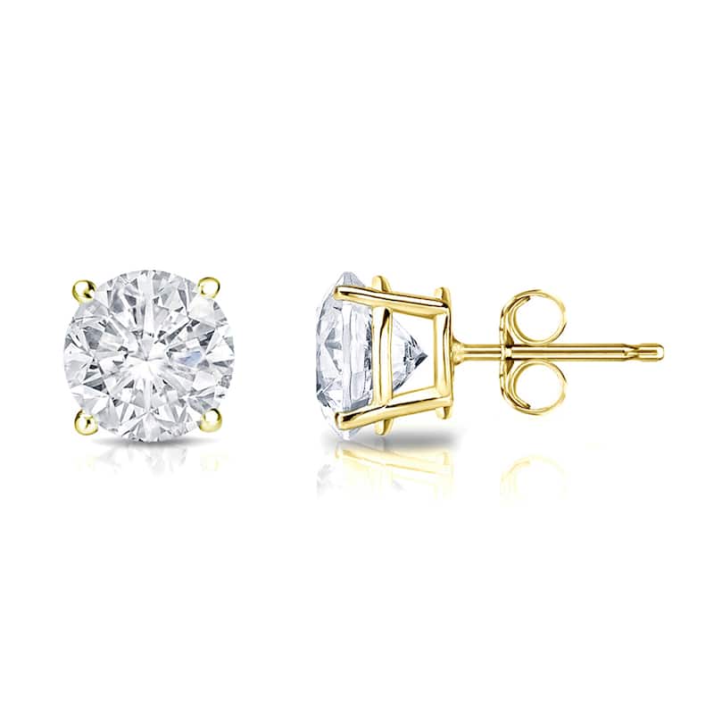 Auriya 1 1/4ctw Clarity-enhanced Round Diamond Stud Earrings 14k Gold (I2-I3)