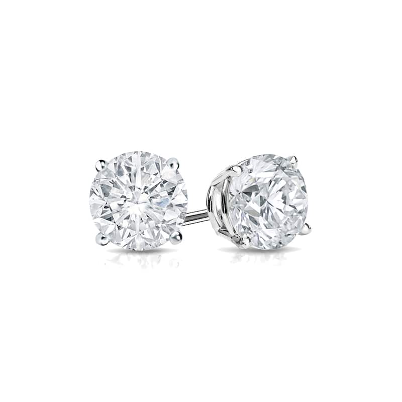 Auriya 1 1/4ctw Clarity-enhanced Round Diamond Stud Earrings 14k Gold (I2-I3)