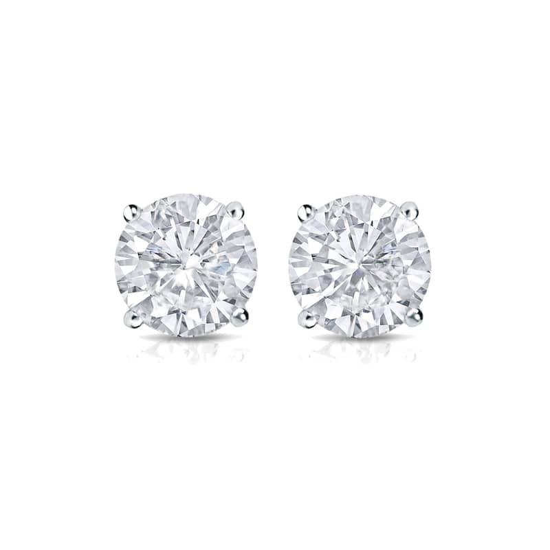 14k Gold Round 1 1/4ct TW Clarity Enhanced Diamond Stud Earrings (E-F, I1-I2)