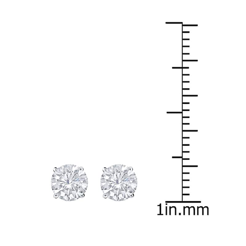 14k Gold Round 1 1/4ct TW Clarity Enhanced Diamond Stud Earrings (E-F, I1-I2)