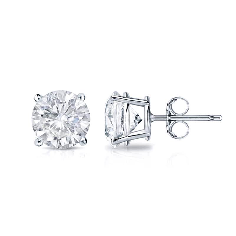 14k Gold Round 1 1/4ct TW Clarity Enhanced Diamond Stud Earrings (E-F, I1-I2)