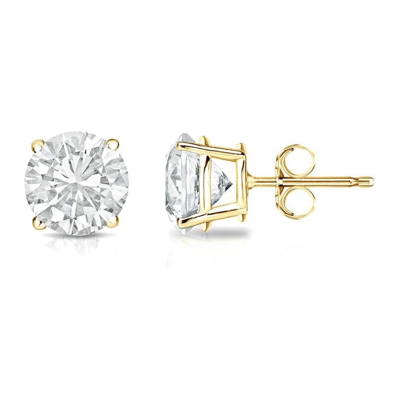 Auriya 14k Gold 1ct TW Clarity-enhanced Diamond Stud Earrings (J-K, VS1-VS2)