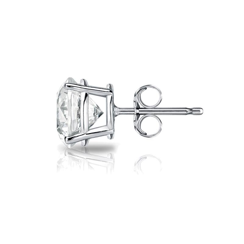 14k Gold Round 1ct TW Clarity Enhanced Diamond Stud Earrings