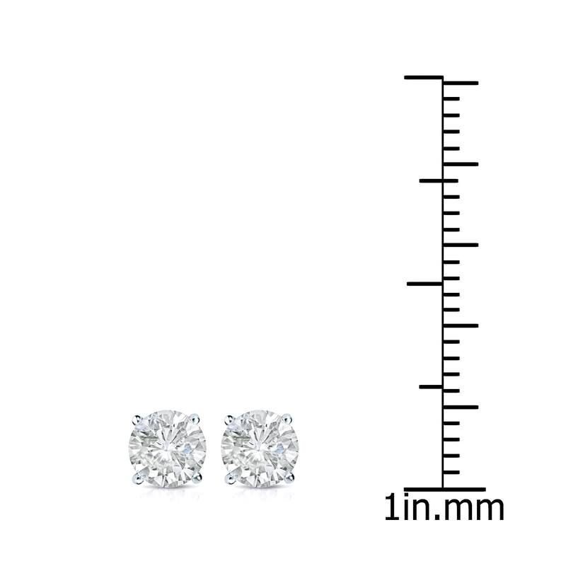 14k Gold Round 1ct TW Clarity Enhanced Diamond Stud Earrings