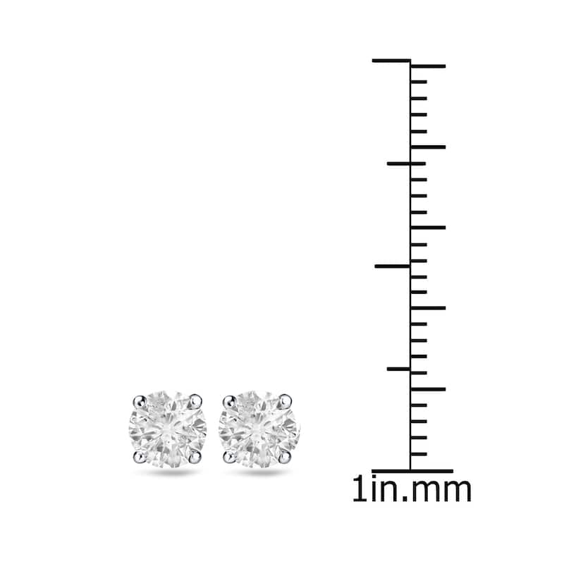 14k Gold Round 1ct TW Clarity Enhanced Diamond Stud Earrings (H-I, I2-I3)