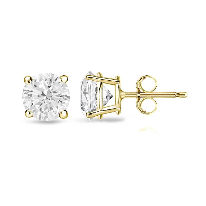 Auriya 1ctw Clarity-enhanced Round Diamond Stud Earrings 14k Gold (I1-I2)