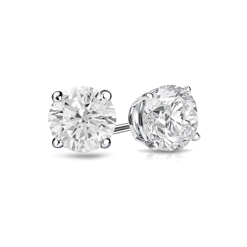 Auriya 1ctw Clarity-enhanced Round Diamond Stud Earrings 14k Gold (I1-I2)