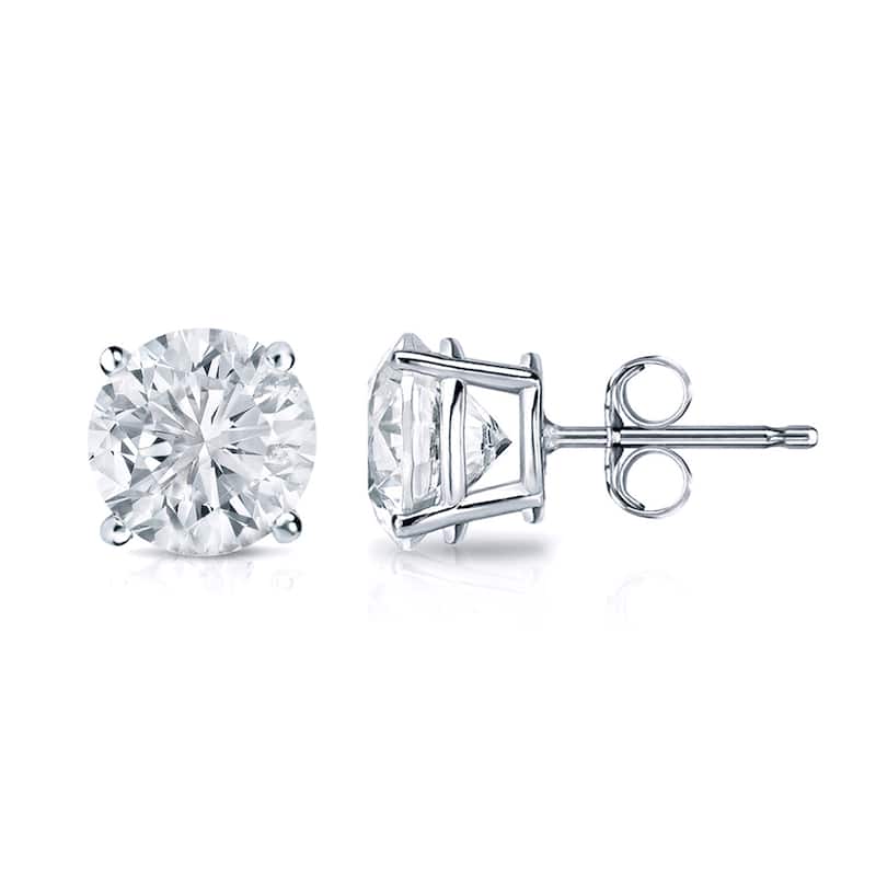 14k Gold Round 1ct TW Clarity Enhanced Diamond Stud Earrings (G-H, I1-I2)