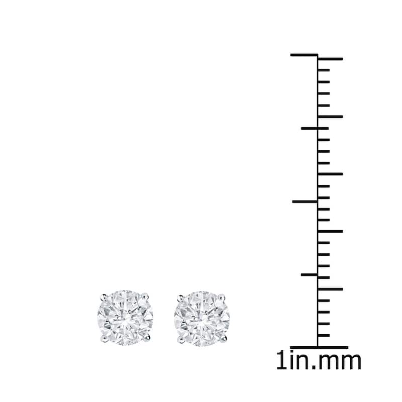 Auriya 14k Gold 1ctw Clarity-enhanced Round Diamond Stud Earrings (E-F, I2-I3)