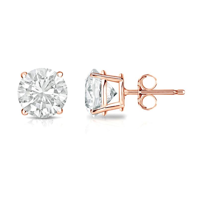 Auriya 14k Gold 3/4ct TW Clarity-enhanced Diamond Stud Earrings (J-K, VS1-VS2)