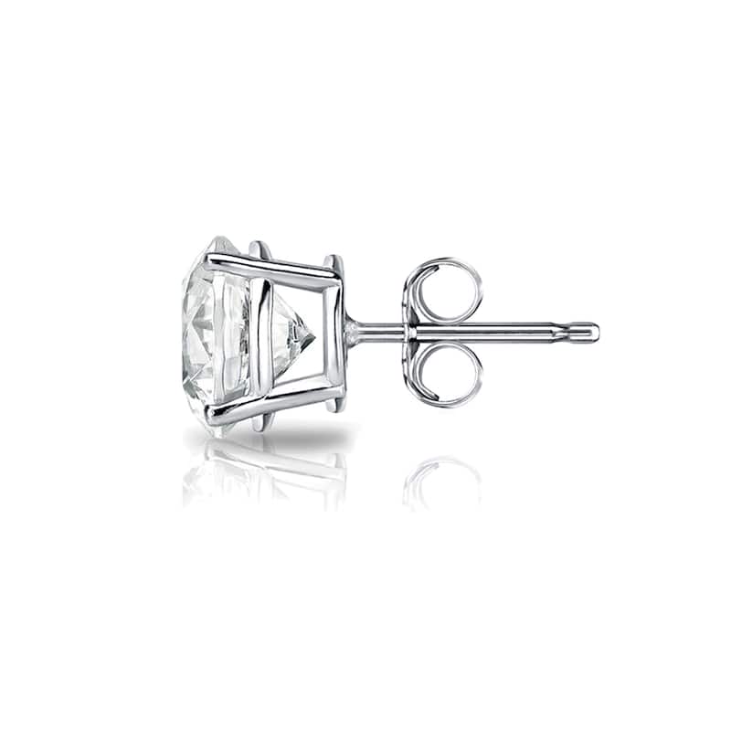 14k Gold Round 3/4ct TW Clarity Enhanced Diamond Stud Earrings (J-K)