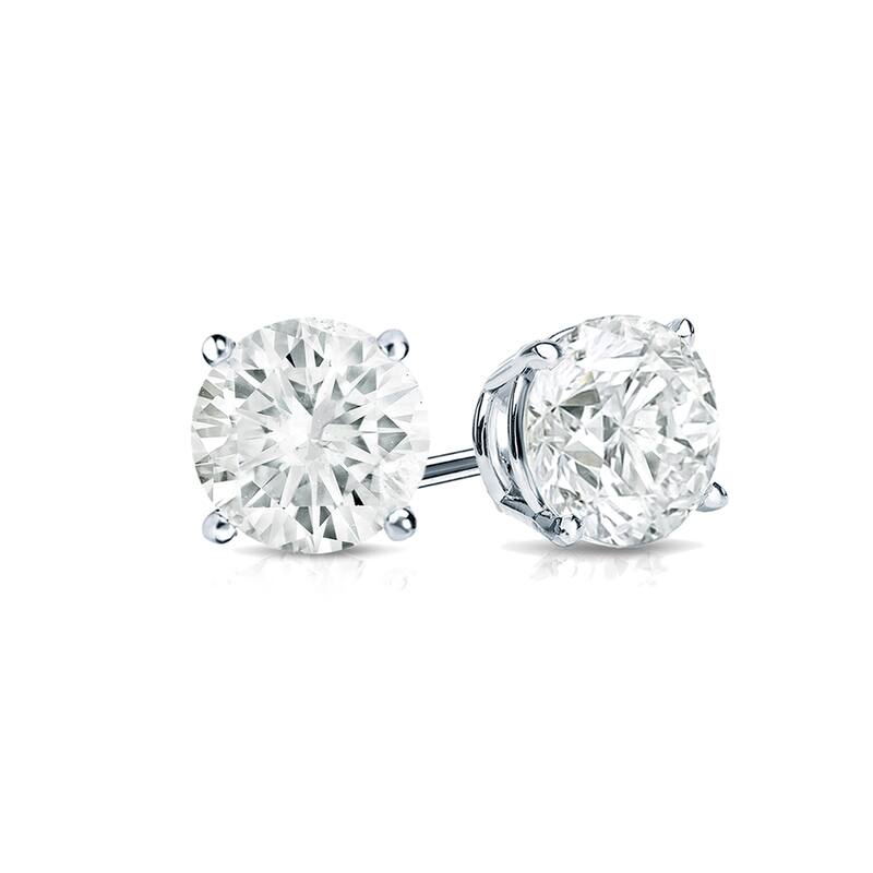 14k Gold Round 3/4ct TW Clarity Enhanced Diamond Stud Earrings (J-K)