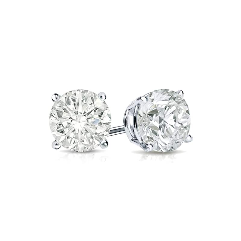 Auriya 14k Gold 3/4ctw Clarity-enhanced Diamond Stud Earrings (I2-I3)