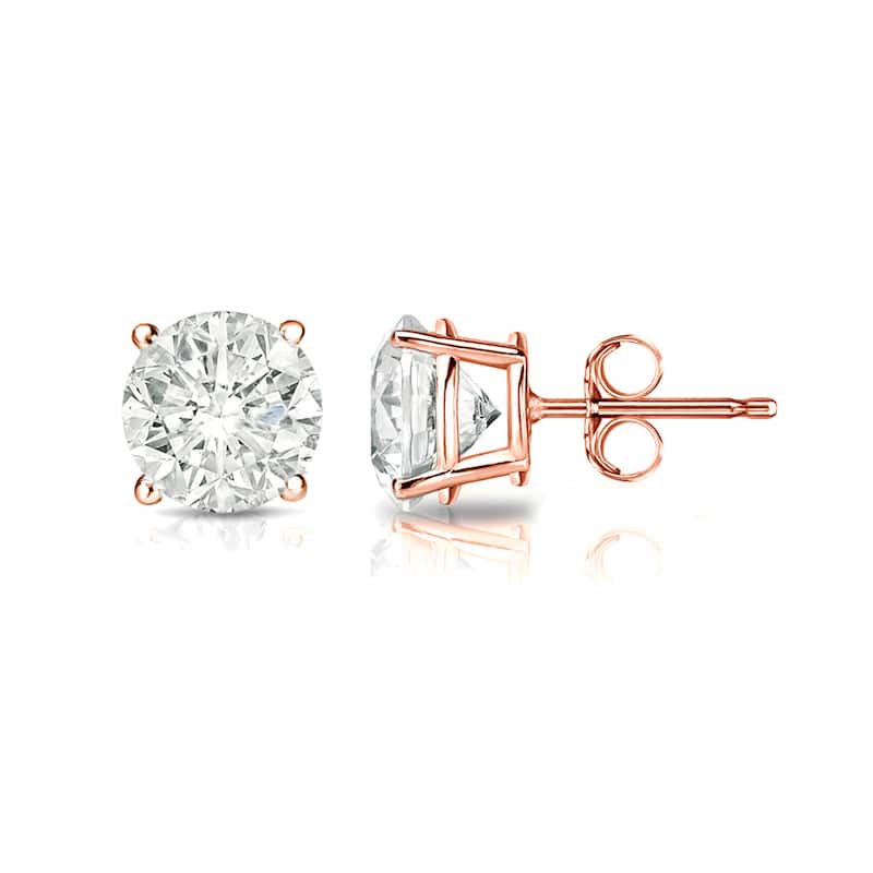 Auriya 14k Gold 3/4ctw Clarity-enhanced Diamond Stud Earrings (I2-I3)