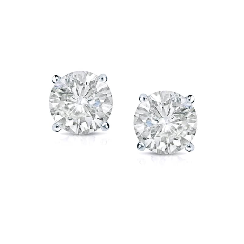 Auriya 3/4ctw Clarity-enhanced Round Diamond Stud Earrings 14k Gold (I1-I2)