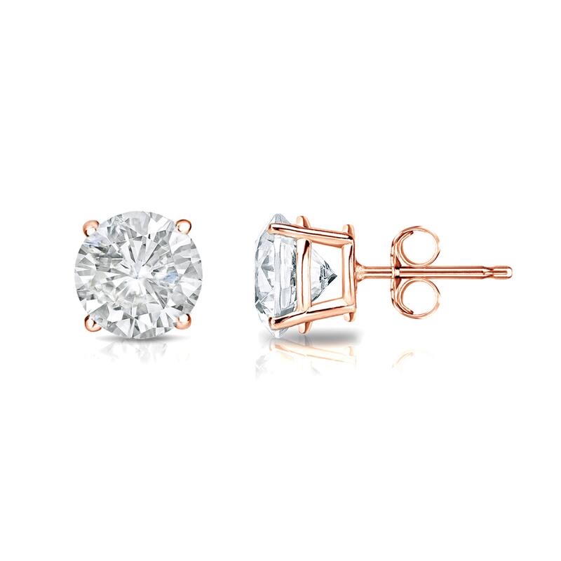 Auriya 3/4ctw Clarity-enhanced Round Diamond Stud Earrings 14k Gold (I1-I2)