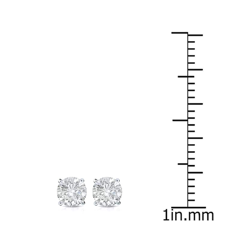 Auriya 3/4ctw Clarity-enhanced Round Diamond Stud Earrings 14k Gold (I1-I2)