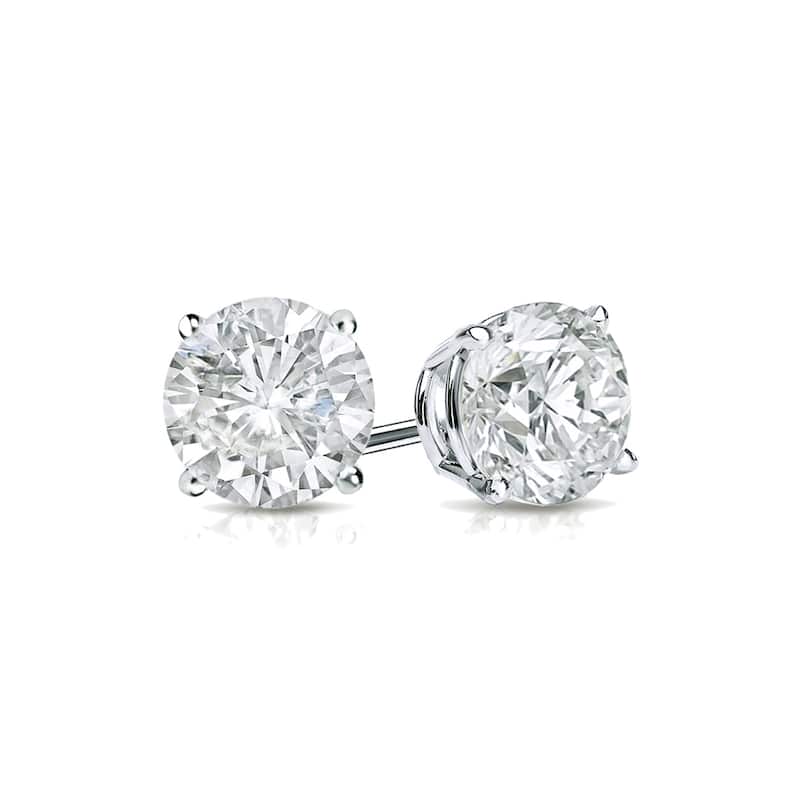 Auriya 3/4ctw Clarity-enhanced Round Diamond Stud Earrings 14k Gold (I1-I2)