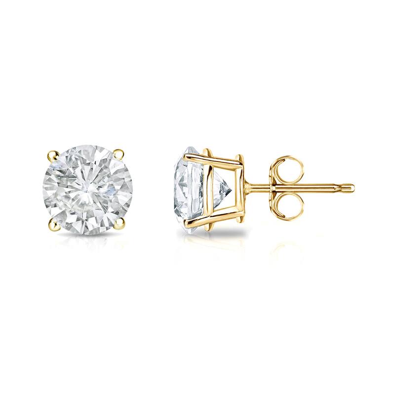 Auriya 3/4ctw Clarity-enhanced Round Diamond Stud Earrings 14k Gold (I1-I2)