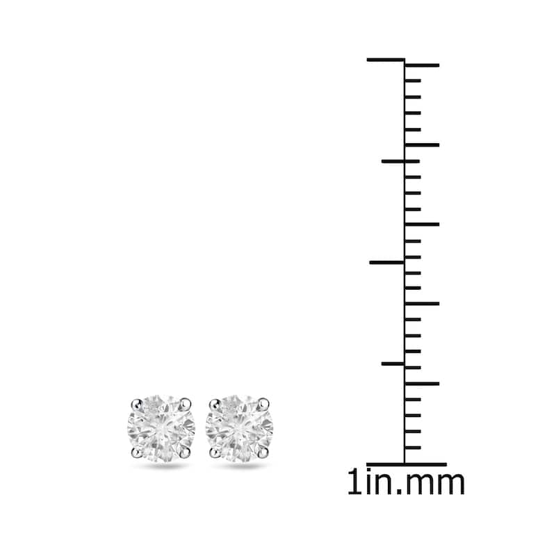 Auriya 3/4ctw Clarity-enhanced Round Diamond Stud Earrings 14k Gold (I2-I3)