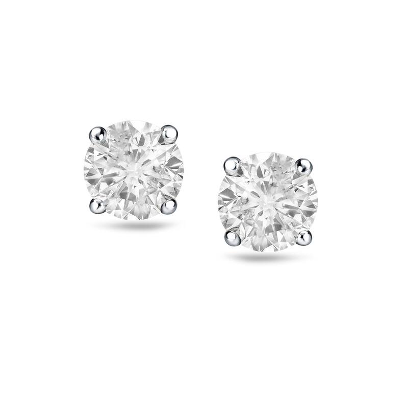 Auriya 3/4ctw Clarity-enhanced Round Diamond Stud Earrings 14k Gold (I2-I3)