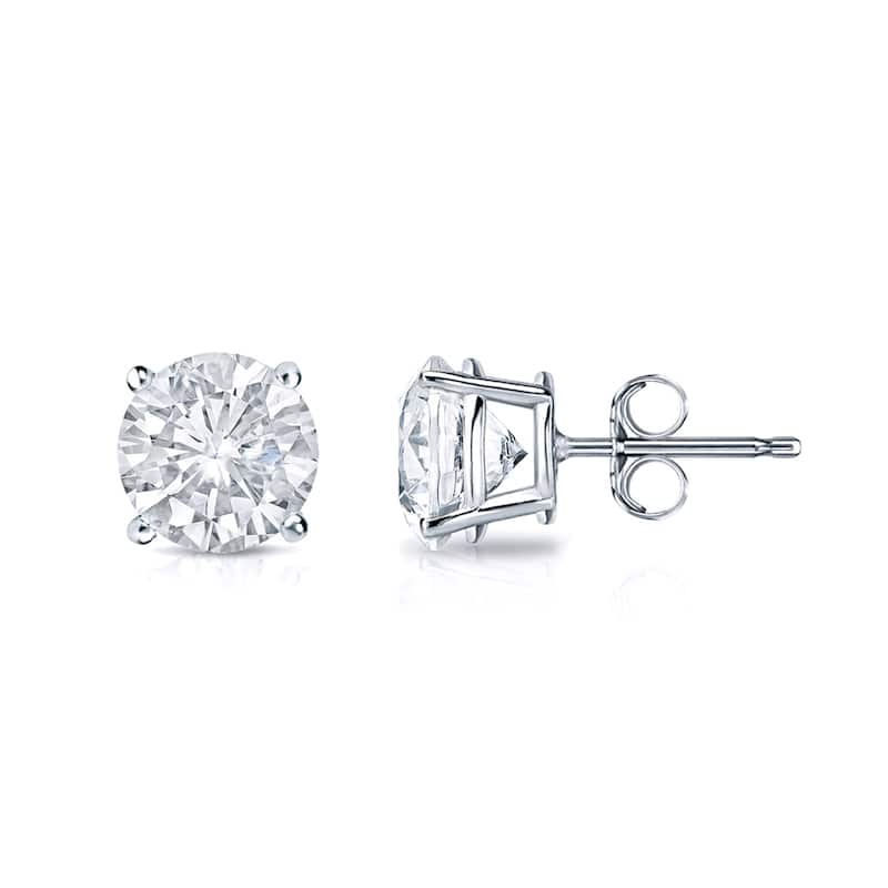 Auriya 3/4ctw Clarity-enhanced Round Diamond Stud Earrings 14k Gold (SI1-SI2) - White