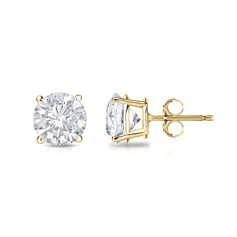 Auriya 3/4ctw Clarity-enhanced Round Diamond Stud Earrings 14k Gold (SI1-SI2)