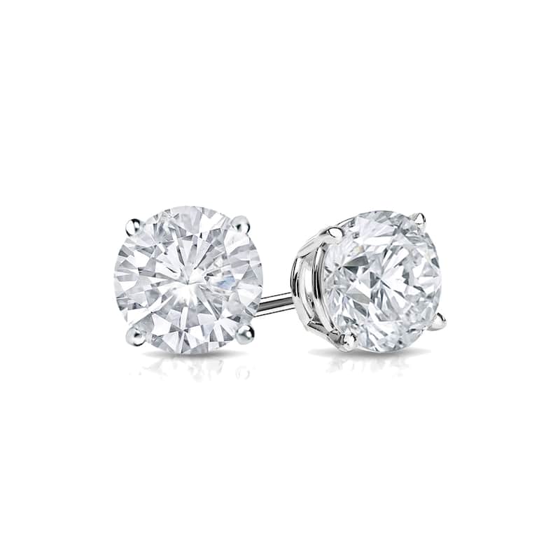 Auriya 3/4ctw Clarity-enhanced Round Diamond Stud Earrings 14k Gold (SI1-SI2)