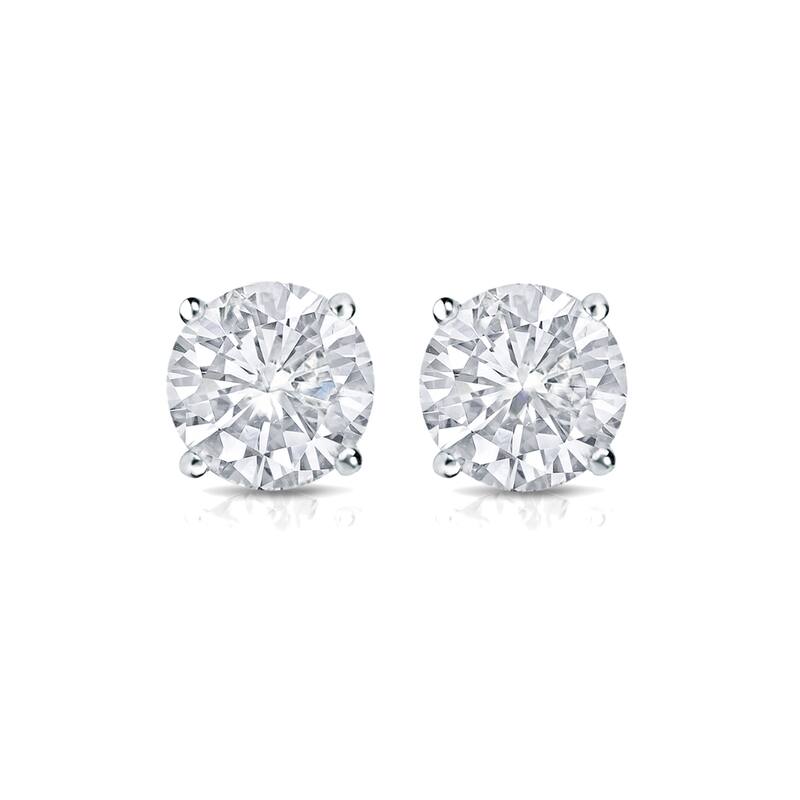 Auriya 3/4ctw Clarity-enhanced Round Diamond Stud Earrings 14k Gold (SI1-SI2)