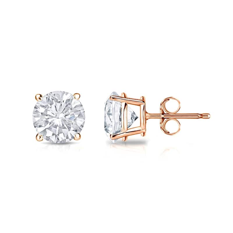 Auriya 3/4ctw Clarity-enhanced Round Diamond Stud Earrings 14k Gold (SI1-SI2)