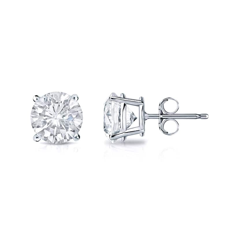 Auriya 3/4ctw Clarity-enhanced Round Diamond Stud Earrings 14k Gold (SI1-SI2)