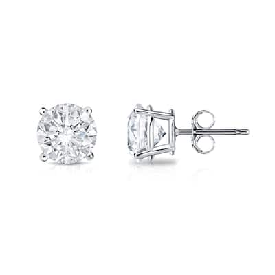 14k Gold Round 3/4ct TW Clarity Enhanced Diamond Stud Earrings (E-F, I2-I3)