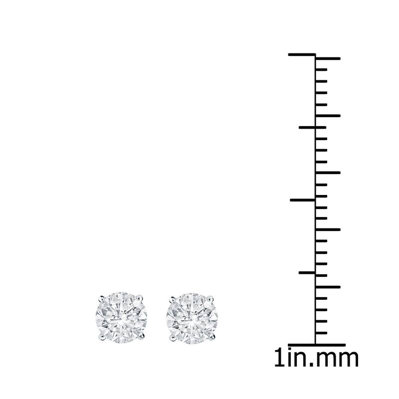 14k Gold Round 3/4ct TW Clarity Enhanced Diamond Stud Earrings (E-F, I2-I3)