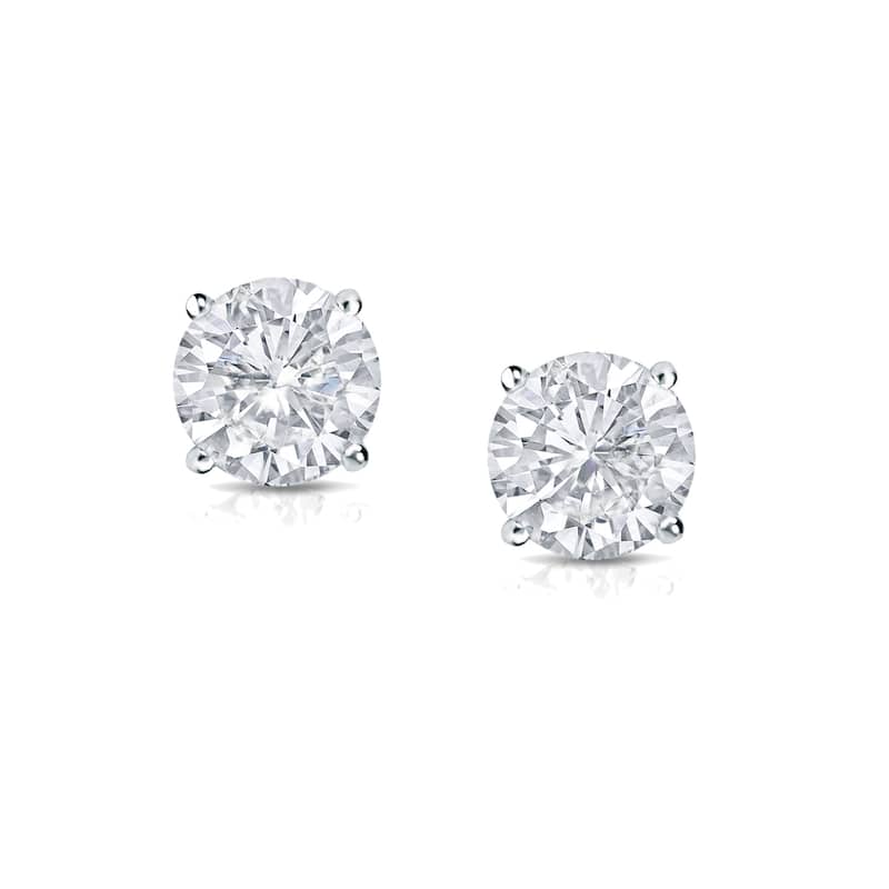 Auriya Round Diamond Stud Earrings 3/4ct TDW Clarity Enhanced 14k Gold