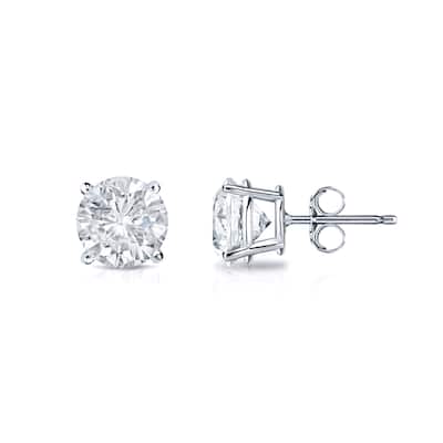 Auriya Round Diamond Stud Earrings 3/4ct TDW Clarity Enhanced 14k Gold