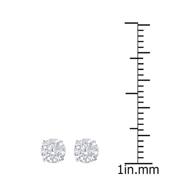 Auriya Round Diamond Stud Earrings 3/4ct TDW Clarity Enhanced 14k Gold