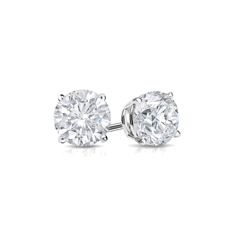 Auriya Round Diamond Stud Earrings 3/4ct TDW Clarity Enhanced 14k Gold