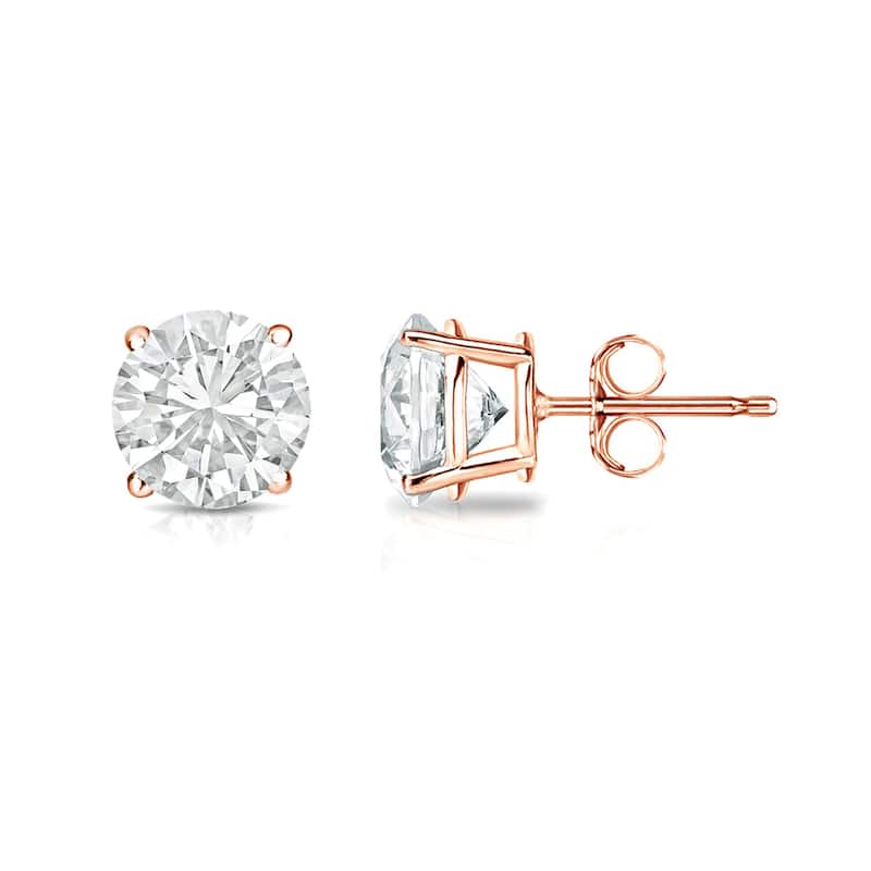 Auriya 14k Gold 1/2ct TW Clarity-enhanced Diamond Stud Earrings