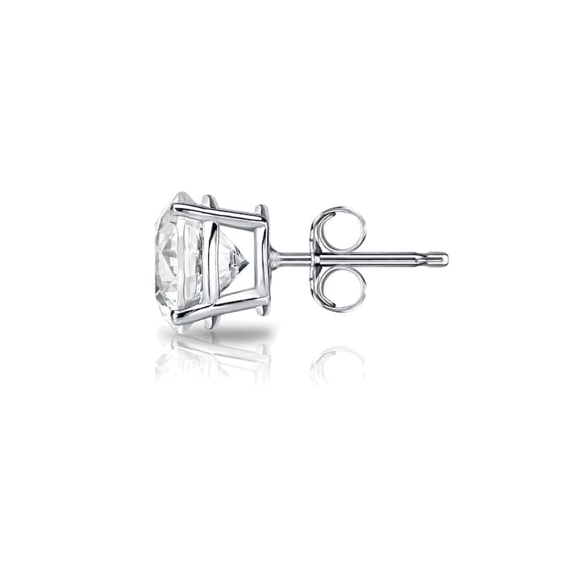 Auriya Round Diamond Stud Earrings 1/2ct TDW Clarity Enhanced 14k Gold (J-K, SI1-SI2)