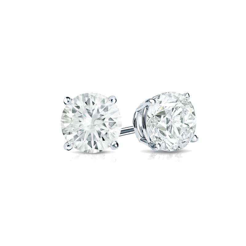 Auriya Round Diamond Stud Earrings 1/2ct TDW Clarity Enhanced 14k Gold (J-K, SI1-SI2)