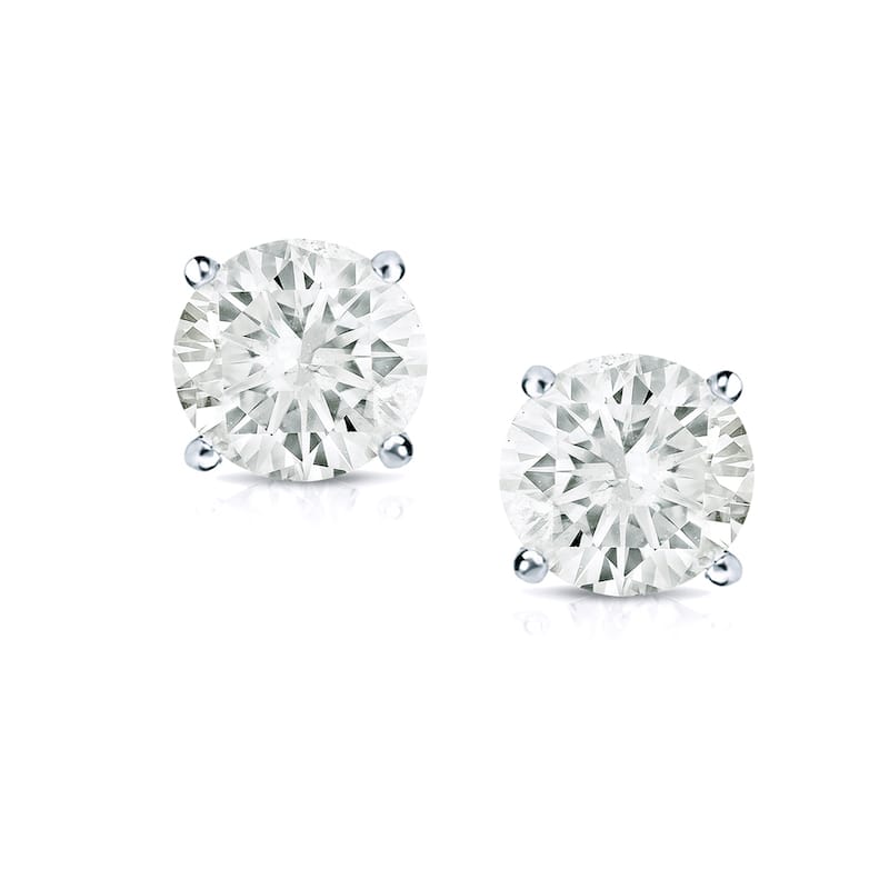 Auriya Round Diamond Stud Earrings 1/2ct TDW Clarity Enhanced 14k Gold (J-K, SI1-SI2)